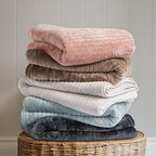 EVERGRACE Velvet Quilt Set Queen Size, Luxurious Soft Striped Channel Bedding - Image 6