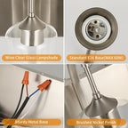 3-Light Brushed Nickel Bathroom Light Fixture - Image 5