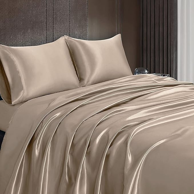Homiest Taupe Satin Flat Sheet - Image 6