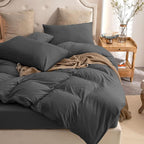 PURE ERA Jersey Knit Duvet Cover Set 100% T-Shirt Cotton Super Soft Comfy 3pc - Image 5