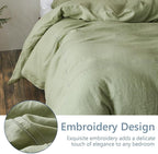 Simple&Opulence 100% Washed Linen Duvet Cover Set 78"x86" - Image 7