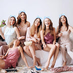 Semato 8 Pcs Blue Dot Bachelorette Party Favor Set Bridesmaid Headband Skincare - Image 6