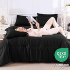 CozyLux Twin XL Comforter Set Black - Image 3