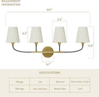 4-Light Bathroom Light Fixtures, Modern Light Fixtures - Image 5
