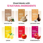 GLAM UP Korean Facial Sheet Mask 12 Combo Pack | Hydrating & Moisturizing Face - Image 5