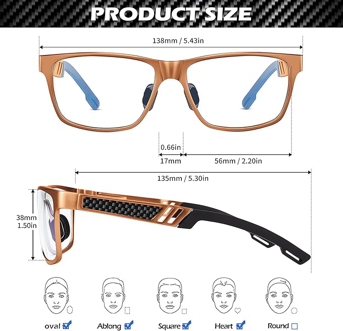 ANYLUV Blue Light Blocking Glasses Men Computer Gaming Glasses Lightweight - Image 5
