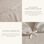 DAPU 100% Linen Duvet Cover Queen, Natural French Flax Breathable Duvet Cover 3 - Image 6