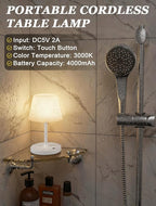 Kakanuo White Cordless Shower Lamp Waterproof, Rechargeable Table Lamp - Image 4