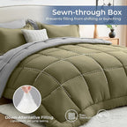 Sasttie Twin Comforter Set, 5 Pieces Reversible Bed in a Bag Twin, Complete - Image 4