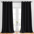 NICETOWN Blackout Black Curtains 102 inches Long 2 Panels Burg, Grommet Thermal by NICETOWN