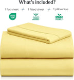 LuxClub 3 PC Twin Sheet Set, Deep Pockets Wrinkle Free Cooling Bed Sheets Hotel - Image 2