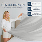 Lane Linen 100% Organic Cotton Twin XL Size Flat Sheet Only - Image 3
