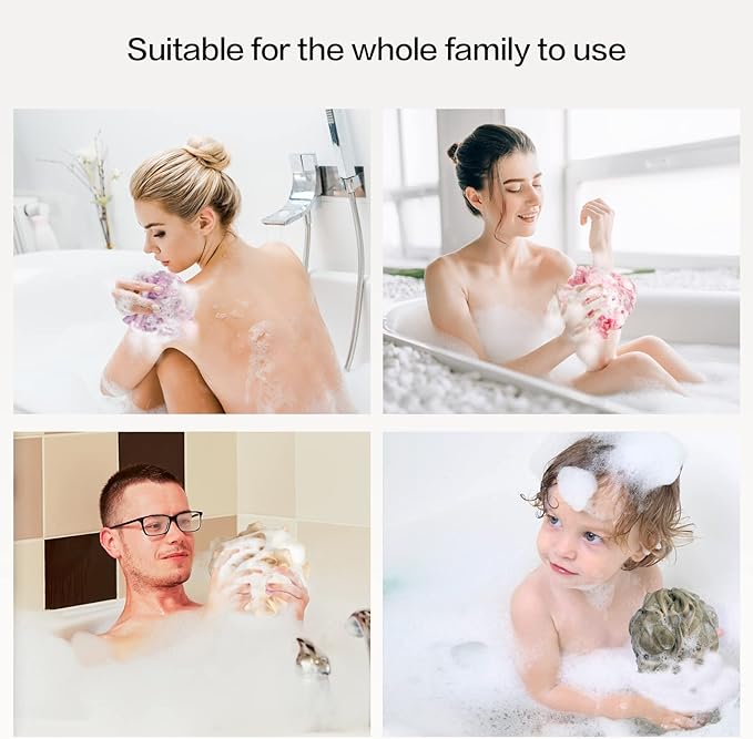 Fishent Loofah Bath Sponge Shower Loofahs, 4 Pack Soft Loofa Exfoliating Body - Image 9