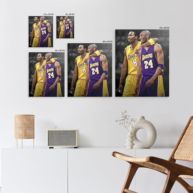 Kobe Bryant Canvas Wall Art Print Poster, Iconic Basketball Player Dual-Era - Image 5