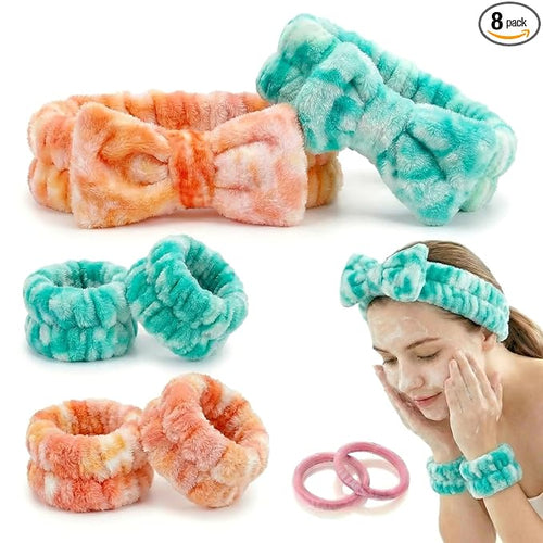 8 Pcs Spa Headband and Wristbands Set by Unknown