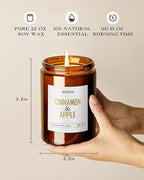 AOOVOO Apple Cinnamon Candles - 22 oz Scented Candles - Image 3