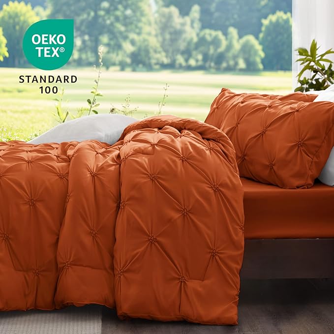 BEDELITE Burnt Orange Queen Comforter Set - Image 3