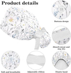 Scrub Cap with Hair Scrunchy, Ponytail Holder Surgical Cap - Image 3
