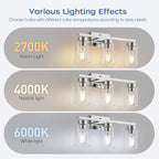 PARTPHONER 3-Light Bathroom Light Fixtures, Brushed Nickel Vanity Light - Image 5