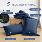Sasttie Twin XL Comforter Set, 5 Pieces Twin XL Bed in a Bag, Complete Bedding - Image 4