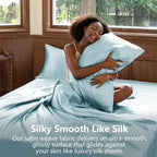 CozyLux Satin Sheets Queen Size Bed Set - Image 3