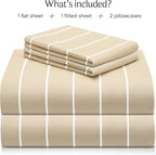 LuxClub 4 PC King Size Sheet Set, Breathable Luxury Bed Sheets, Deep Pockets - Image 2