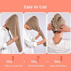 YFONG 2 Pack Microfiber Hair Towel Wrap - Image 6