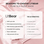 LitBear Silk Sleep Mask for Side Sleeper, Eye Mask Sleeping for Women Men 100% - Image 6