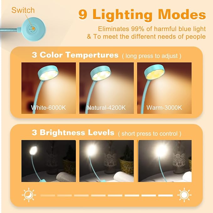 2 Packs Rechargeable Book Reading Light - Image 3