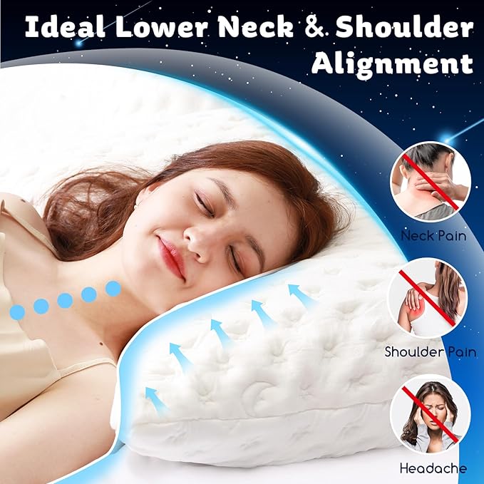 Cooling Side Sleeper Pillow for Neck and Shoulder Pain, Luxury Shredded Memory - Image 4