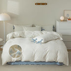 mixinni Blue Floral Duvet Cover Set King - Image 2