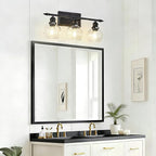 3-Light Bathroom Light Fixtures Matte Black Vanity Light Over Mirror Modern - Image 2