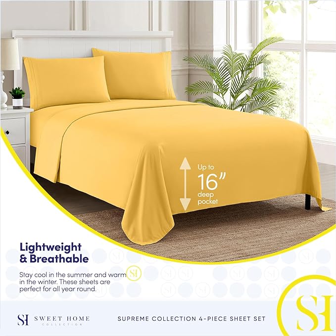 Twin XL Sheets - Breathable Luxury Sheets - 1800 Supreme Collection Extra Soft - Image 3