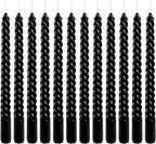 WPONSZU 10 Inch Black Spiral Taper Candle Set, 12 Pack Unscented Dripless - Image 2