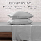 MR&HM Satin Bed Sheets, Twin Size Sheets Set - Image 7