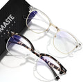 Blue Light Blocking Glasses Vintage Half Frame UV Clear Lens Anti Eyestrain by AOMASTE