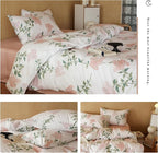 MKXI Flower Duvet Cover Girl Duvet Cover Full Pink Lilac Floral White Print - Image 3