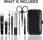 HANTEKAS Manicure Pedicure Set 8pcs Stainless Steel Nail Clippers Kit - Image 2