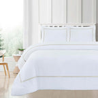 Dreamology White Duvet Cover Luxury Hotel Quality Bedding Set 100% Cotton - Image 3