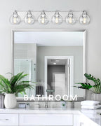 Bathroom Light Fixtures, 6 Light Brushed Nickel Vanity Light, 38 Inch Modern - Image 4