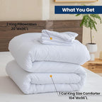 Paxrac Classic Pure White California King Comforter, 3 Pieces Oversized King - Image 7