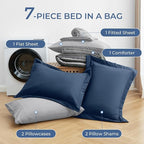 Sasttie Queen Comforter Set, 7 Pieces Bed in a Bag Queen, Complete Bedding Set - Image 6