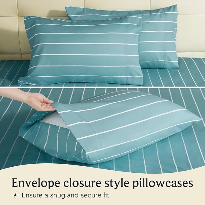 LuxClub 4 PC Full Size Sheet Set, Breathable Luxury Bed Sheets, Deep Pockets - Image 4
