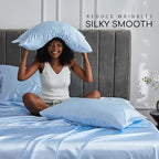 MR&HM Satin Bed Sheets, Queen Size Sheets Set - Image 3