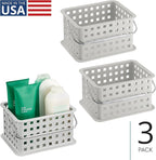 iDesign Plastic Handle-Portable Shower Caddy-Set of 3-Light Gray Basket - Image 2