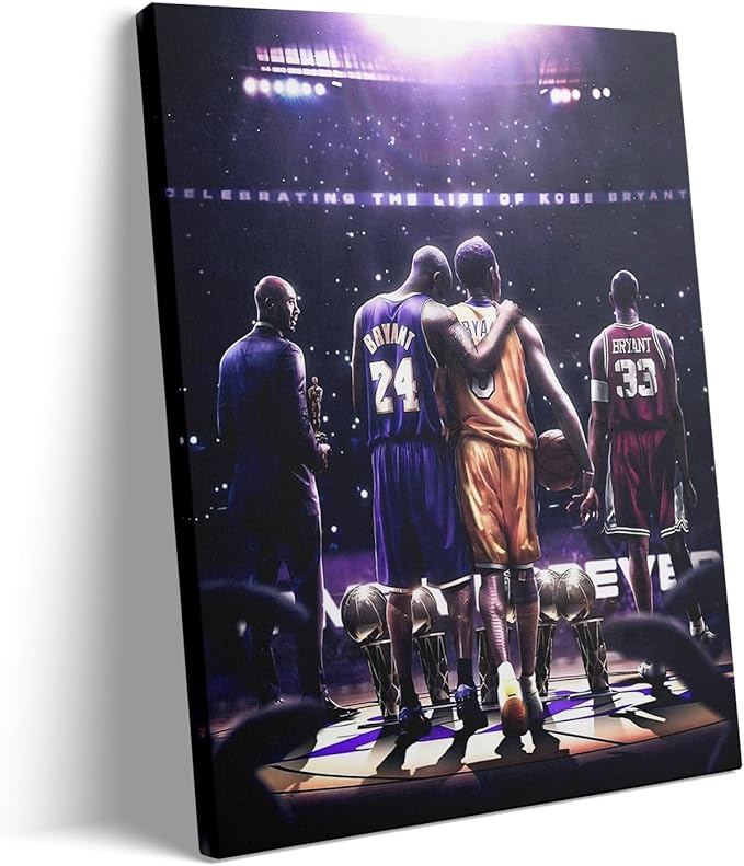 Kobe Bryant Legacy Canvas Wall Art Print Poster, Iconic Inspirational Sports by BBFMAKE