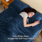 BEDELITE Flannel Sheets Full Size Navy - Image 3