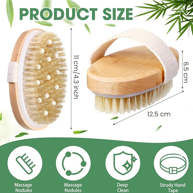 Gejoy 2 Pcs Dry Brushing Body Brush - Image 2