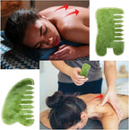 BBTO 2 Pcs Jade Comb for Scalp Massage Gua sha Comb for Head Body spa Hair - Image 6