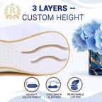 Royal Therapy Travel Memory Foam Pillow 2-Pack, Neck Pillow Bamboo Adjustable - Image 4